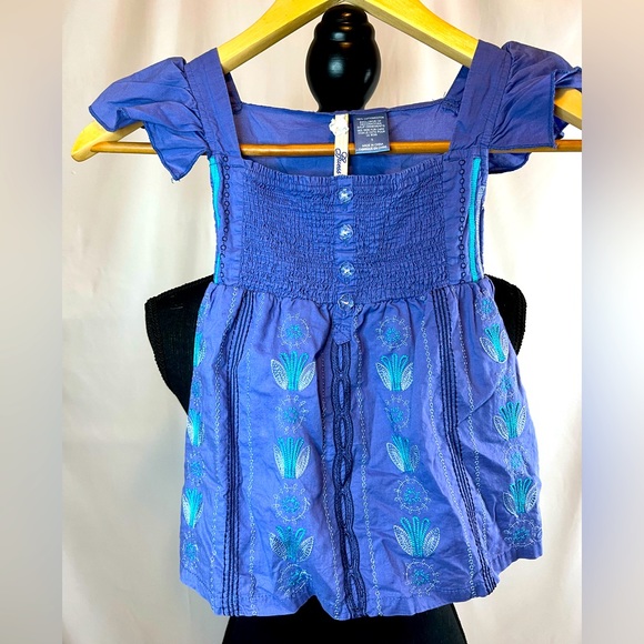 G by Guess Other - GUESS Flutter Top Tie Back Dress - Blue/Purple with Flowers - Girls Size 5